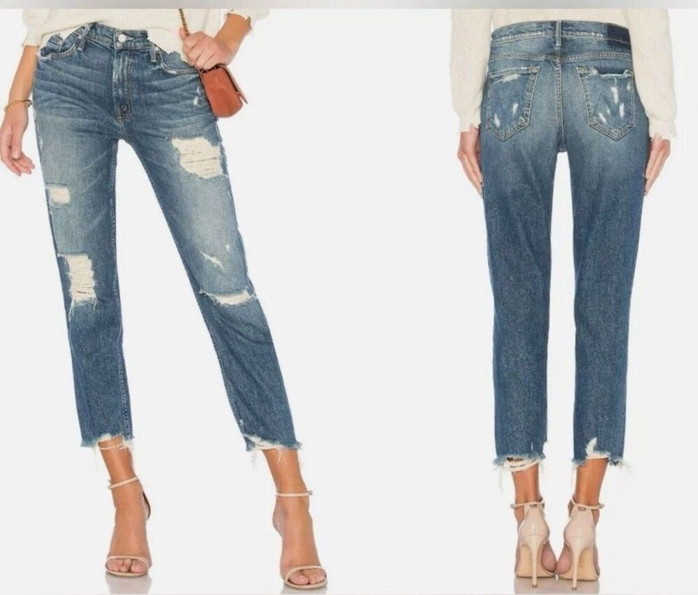 MOTHER Superior Denim The SINNER High Rise Jeans ICE CREAM YOU SCREAM Size 26